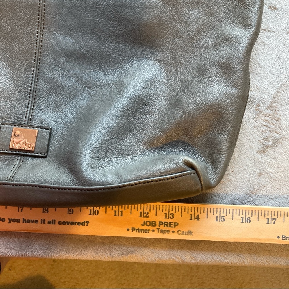 Kooba Kira Leather Tote Bag in Grey with Copper Accents - Missing Strap - Picture 15 of 16